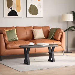 cm) vidaXL Coffee Table Legs 2 pcs Black 60x(30-31.3) cm Steel - black, 28 x (42-43.3 - Additional view 2