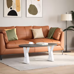 cm) vidaXL Coffee Table Legs 2 pcs Black 60x(30-31.3) cm Steel - white, 28 x (42-43.3 - Additional view 2