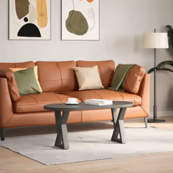 cm) vidaXL Coffee Table Legs 2 pcs Black 60x(30-31.3) cm Steel - anthracite, 28 x (42-43.3 - Additional view 2