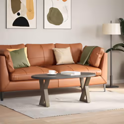 cm) vidaXL Coffee Table Legs 2 pcs Black 60x(30-31.3) cm Steel - natural, 28 x (42-43.3 - Additional view 2