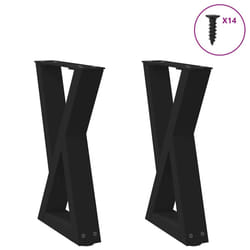 cm) vidaXL Coffee Table Legs 2 pcs Black 60x(30-31.3) cm Steel - black, 38 x (42-43.3