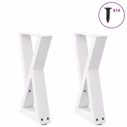 cm) vidaXL Coffee Table Legs 2 pcs White 38x(42-43.3) cm Steel - white, 38 x (42-43.3