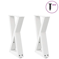 cm) vidaXL Coffee Table Legs 2 pcs White 38x(42-43.3) cm Steel - white, 38 x (42-43.3