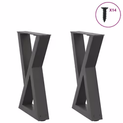 cm) vidaXL Coffee Table Legs 2 pcs Black 60x(30-31.3) cm Steel - anthracite, 38 x (42-43.3
