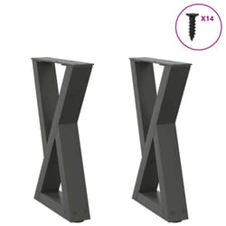 cm) vidaXL Coffee Table Legs 2 pcs Black 60x(30-31.3) cm Steel - anthracite, 38 x (42-43.3