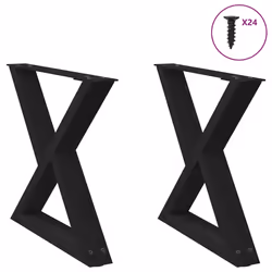 cm) vidaXL Coffee Table Legs 2 pcs Black 60x(30-31.3) cm Steel - black, 50 x (42-43.3