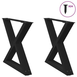 cm) vidaXL Coffee Table Legs 2 pcs Black 60x(30-31.3) cm Steel - black, 50 x (42-43.3
