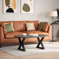 cm) vidaXL Coffee Table Legs 2 pcs Black 60x(30-31.3) cm Steel - black, 50 x (42-43.3
