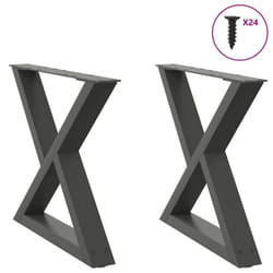 cm) vidaXL Coffee Table Legs 2 pcs Black 60x(30-31.3) cm Steel - anthracite, 50 x (42-43.3