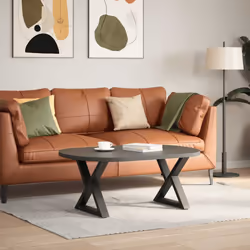 cm) vidaXL Coffee Table Legs 2 pcs Black 60x(30-31.3) cm Steel - anthracite, 50 x (42-43.3 - Additional view 2