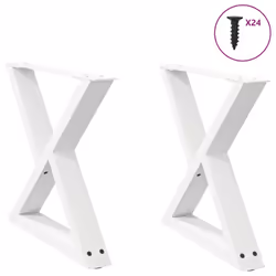 cm) vidaXL Coffee Table Legs 2 pcs Black 60x(30-31.3) cm Steel - white, 60 x (42-43.3