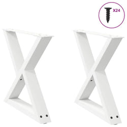 cm) vidaXL Coffee Table Legs 2 pcs Black 60x(30-31.3) cm Steel - white, 60 x (42-43.3