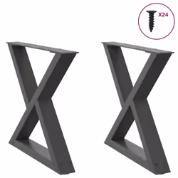 cm) vidaXL Coffee Table Legs 2 pcs Black 60x(30-31.3) cm Steel - anthracite, 60 x (42-43.3