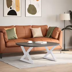 cm) vidaXL Coffee Table Legs 2 pcs Black 60x(30-31.3) cm Steel - white, 70 x (42-43.3 - Additional view 2