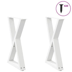 cm) vidaXL Coffee Table Legs 2 pcs Black 60x(30-31.3) cm Steel - white, 50 x (72-73.3