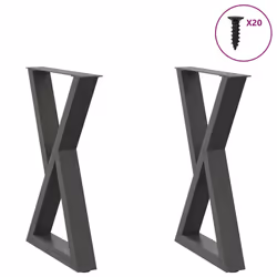 cm) vidaXL Coffee Table Legs 2 pcs Black 60x(30-31.3) cm Steel - anthracite, 50 x (72-73.3