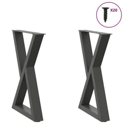 cm) vidaXL Coffee Table Legs 2 pcs Black 60x(30-31.3) cm Steel - anthracite, 50 x (72-73.3