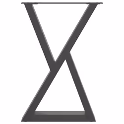 cm) vidaXL Coffee Table Legs 2 pcs Black 60x(30-31.3) cm Steel - anthracite, 50 x (72-73.3 - Additional view 4