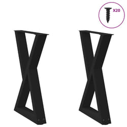 cm) vidaXL Coffee Table Legs 2 pcs Black 60x(30-31.3) cm Steel - black, 60 x (72-73.3