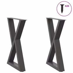 cm) vidaXL Coffee Table Legs 2 pcs Black 60x(30-31.3) cm Steel - anthracite, 60 x (72-73.3