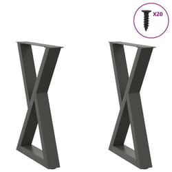 cm) vidaXL Coffee Table Legs 2 pcs Black 60x(30-31.3) cm Steel - anthracite, 60 x (72-73.3