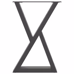 cm) vidaXL Coffee Table Legs 2 pcs Black 60x(30-31.3) cm Steel - anthracite, 60 x (72-73.3 - Additional view 4