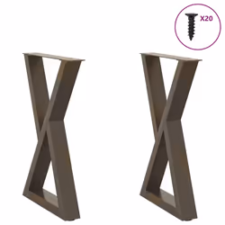 cm) vidaXL Coffee Table Legs 2 pcs Black 60x(30-31.3) cm Steel - natural, 60 x (72-73.3