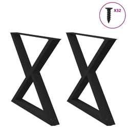 cm) vidaXL Coffee Table Legs 2 pcs Black 60x(30-31.3) cm Steel - black, 90 x (72-73.3