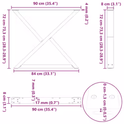 cm) vidaXL Coffee Table Legs 2 pcs Black 60x(30-31.3) cm Steel - black, 90 x (72-73.3 - Additional view 9