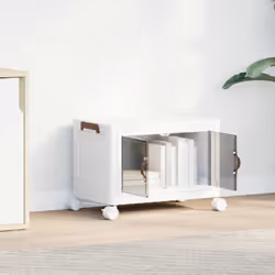 vidaXL Stackable Storage Box with Wheels Storage Container Stackable BinTruck - 48.5 x 29.5 x 33 cm