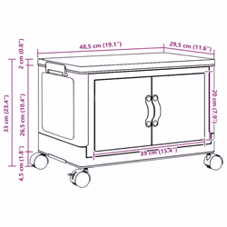 vidaXL Stackable Storage Box with Wheels Storage Container Stackable BinTruck - 48.5 x 29.5 x 33 cm