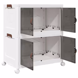 vidaXL Stackable Storage Box with Wheels Storage Container Stackable BinTruck - 64 x 40 x 76 cm - Additional view 4