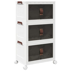 vidaXL Stackable Storage Box with Wheels Storage Container Stackable BinTruck - 48.5 x 29.5 x 86 cm