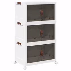 vidaXL Stackable Storage Box with Wheels Storage Container Stackable BinTruck - 64 x 39.5 x 110.5 cm