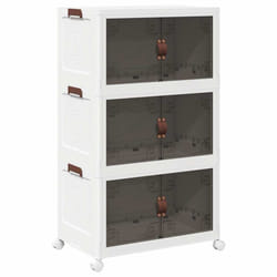 vidaXL Stackable Storage Box with Wheels Storage Container Stackable BinTruck - 64 x 39.5 x 110.5 cm