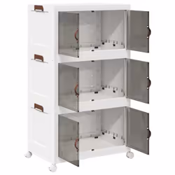 vidaXL Stackable Storage Box with Wheels Storage Container Stackable BinTruck - 64 x 39.5 x 110.5 cm - Additional view 4