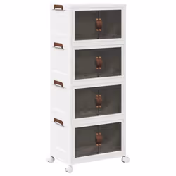 vidaXL Stackable Storage Box with Wheels Storage Container Stackable BinTruck - 48 x 29.5 x 112.5 cm