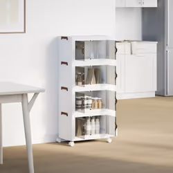 vidaXL Stackable Storage Box with Wheels Storage Container Stackable BinTruck - 48 x 29.5 x 112.5 cm