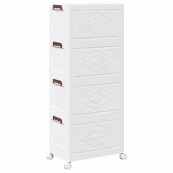 vidaXL Stackable Storage Box with Wheels Storage Container Stackable BinTruck - 48 x 29.5 x 112.5 cm - Additional view 6