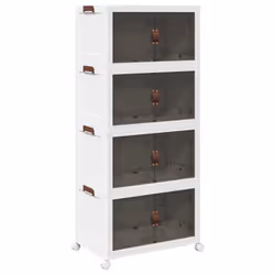 vidaXL Stackable Storage Box with Wheels Storage Container Stackable BinTruck - 64 x 40 x 141.5 cm