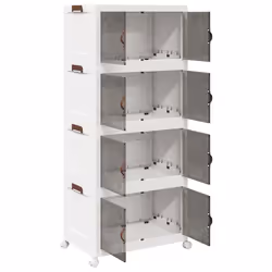 vidaXL Stackable Storage Box with Wheels Storage Container Stackable BinTruck - 64 x 40 x 141.5 cm - Additional view 4