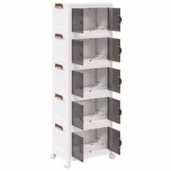 vidaXL Stackable Storage Box with Wheels Storage Container Stackable BinTruck - 48.5 x 29.5 x 139 cm - Additional view 4