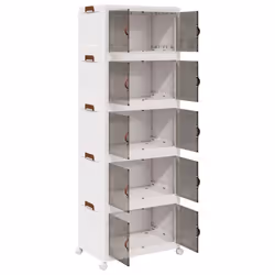 vidaXL Stackable Storage Box with Wheels Storage Container Stackable BinTruck - 64 x 40 x 179 cm - Additional view 4