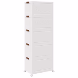 vidaXL Stackable Storage Box with Wheels Storage Container Stackable BinTruck - 64 x 40 x 179 cm - Additional view 6