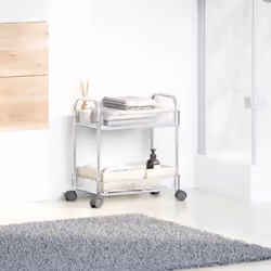vidaXL Storage Trolley 2-Tier Transparent 37x28x43.5 cm Acrylic trolley - Additional view 2