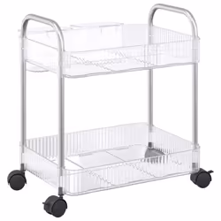 vidaXL Storage Trolley 2-Tier Transparent 37x28x43.5 cm Acrylic trolley - Additional view 5