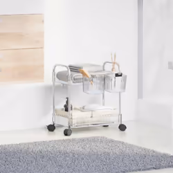 vidaXL Storage Trolley 2-Tier Transparent 37x28x43.5 cm Acrylic trolley - Additional view 2