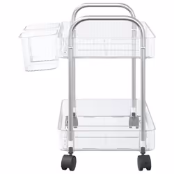 vidaXL Storage Trolley 2-Tier Transparent 37x28x43.5 cm Acrylic trolley - Additional view 4