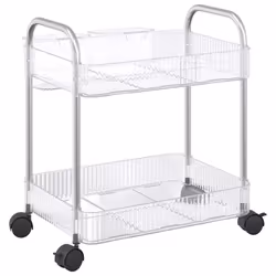 vidaXL Storage Trolley 2-Tier Transparent 37x28x43.5 cm Acrylic trolley - Additional view 5