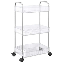 vidaXL Storage Trolley 3-Tier Transparent 37x28x68 cm Acrylic trolley